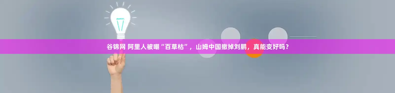 谷锦网 阿里人被嘲“百草枯”，山姆中国撤掉刘鹏，真能变好吗？