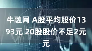 牛融网 A股平均股价1393元 20股股价不足2元